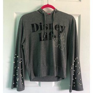 Gray Disneyland Cropped Hoodie Women's Small